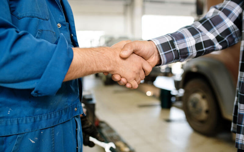 Shaking Hands With Mechanic